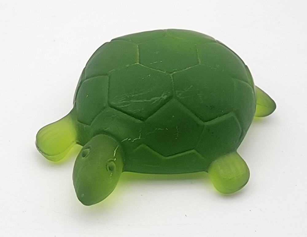 Vintage WESTMORELAND Glass Green Satin Mist Turtle Paperweight Art Glass